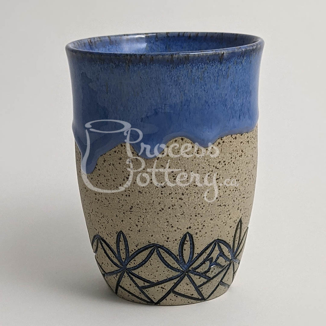 Tumbler - Denim Blue Leaf